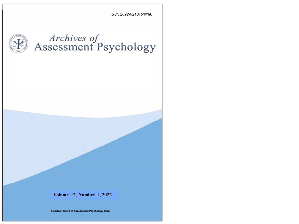 					View Vol. 12 No. 1 (2022): Archives of Assessment Psychology
				
